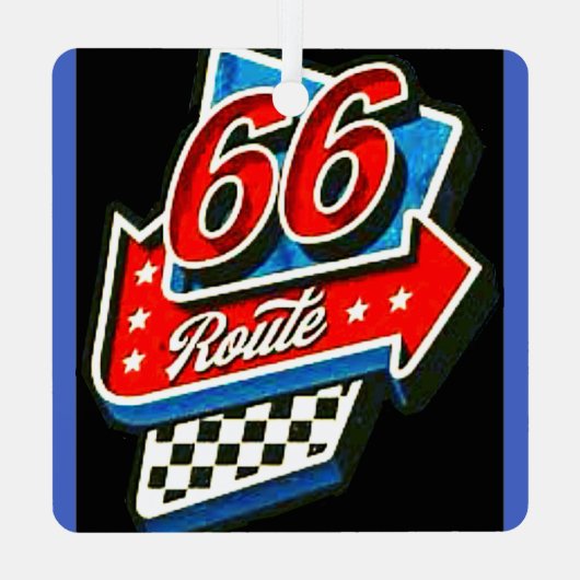 Route 66 metalen ornament (Achterkant)