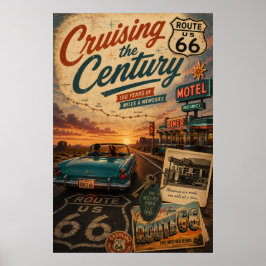 route 66 Mijlen En Herinneringen Muurkunst Poster