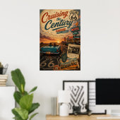 route 66 Mijlen En Herinneringen Muurkunst Poster (Thuiskantoor)