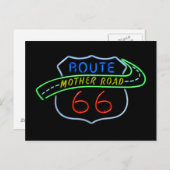 Route 66 "Moeder Road" Neon Sign Briefkaart (Voorkant / Achterkant)