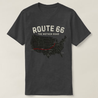Route 66 Moederweg Kaart T-shirt