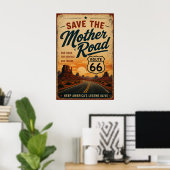Route 66 Moederweg Zuidwest Woestijn Erfgoed Poster (Thuiskantoor)