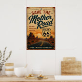 Route 66 Moederweg Zuidwest Woestijn Erfgoed Poster (Keuken)