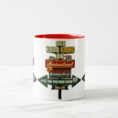 ***ROUTE 66 MOK** WETTELIJKE HOOGTE TWEEKLEURIGE KOFFIEMOK (Center)