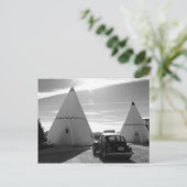 Route 66  Motel Black en White Briefkaart (Staand voorkant)