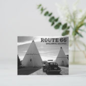 Route 66  Motel Black en White Briefkaart (Staand voorkant)
