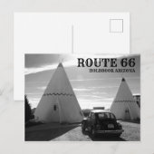 Route 66  Motel Black en White Briefkaart (Voorkant / Achterkant)