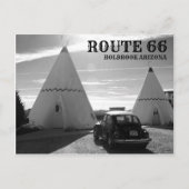 Route 66  Motel Black en White Briefkaart (Voorkant)