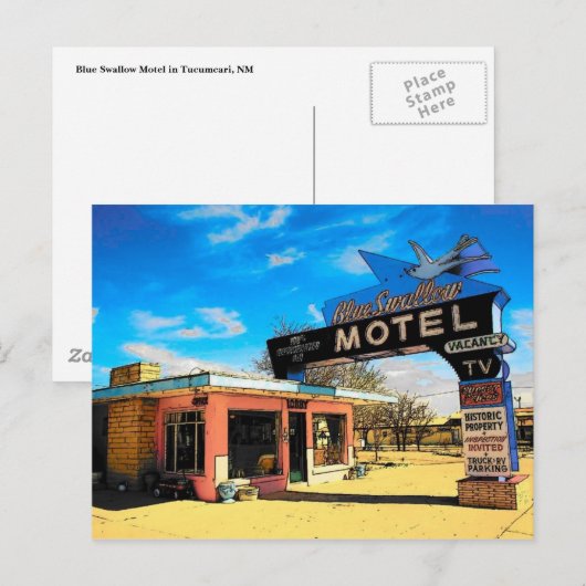 Route 66 Motel Briefkaart - Gepersonaliseerd (Voorkant / Achterkant)