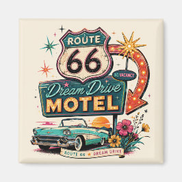 Route 66 Motel Koelkast Road Trip Sfeer Magneet