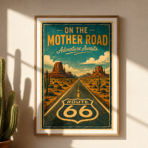 Route 66 Mother Road Avontuur Kunst aan de Wand Poster