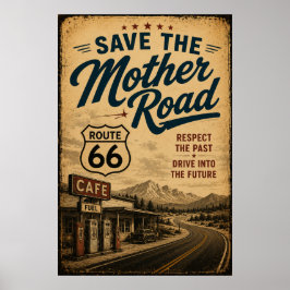 route 66 Mother Road Cafe Highway-erfgoed Poster