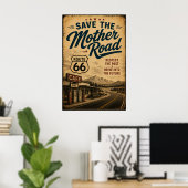 route 66 Mother Road Cafe Highway-erfgoed Poster (Thuiskantoor)