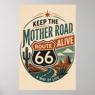 Route 66 Mother Road Leeft Poster
