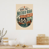 Route 66 Mother Road Leeft Poster (Keuken)