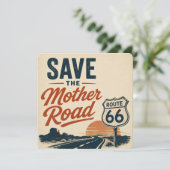 Route 66 Mother Road Zonsondergang Kaart (Staand voorkant)