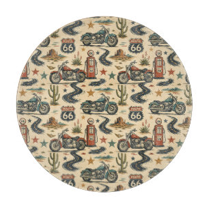 Route 66 Motorfiets Americana Keukendecoratie Snijplank