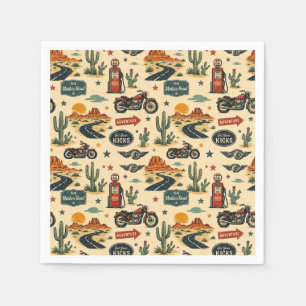 Route 66 Motorfiets Feest Tafel Americana Servet