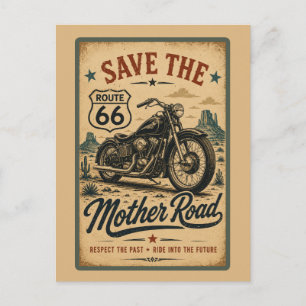 Route 66 Motorfiets Monument Valley Mother Road Briefkaart