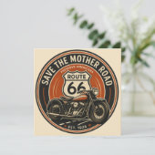 Route 66 Motorfiets Mother Road Kaart (Staand voorkant)