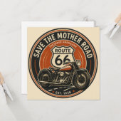 Route 66 Motorfiets Mother Road Kaart (Voorkant / Achterkant in situ)