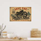 Route 66 Motorfiets Weg Legende Poster (Keuken)
