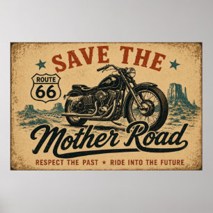 Route 66 Motorfiets Weg Legende Poster