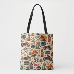 Route 66-motorfietsmarkt Reizen Americana Tote Bag