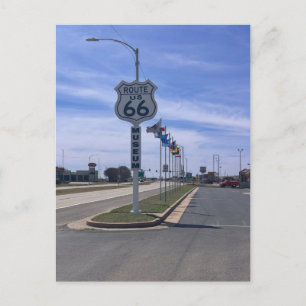 Route 66 Museum Ingangsbord met staatsvlaggen Briefkaart