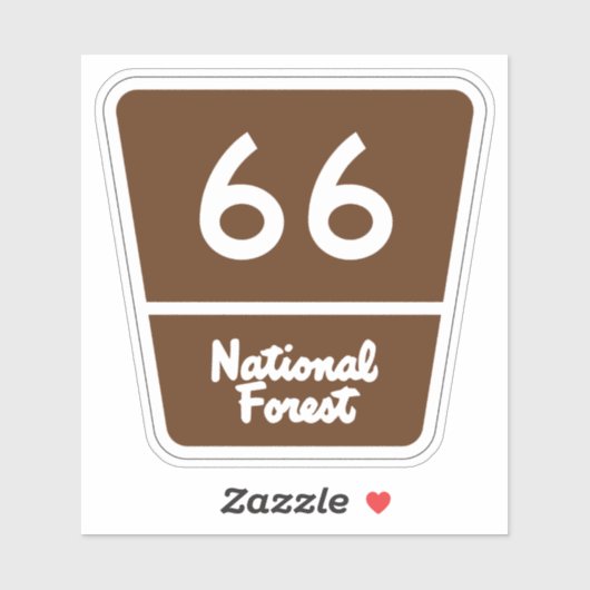 Route 66 Nationaal Woud Reisbord Sticker (Vel)