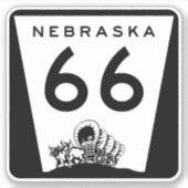 Route 66 Nebraska Reisbord Sticker (Voorkant)