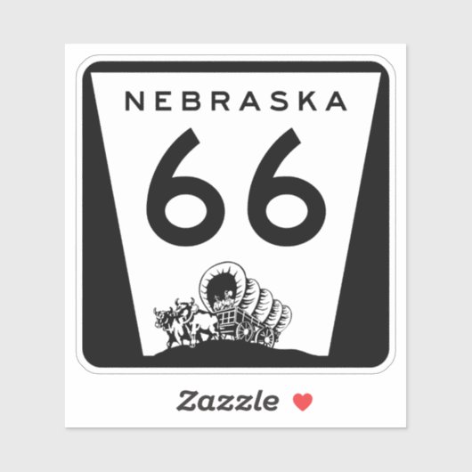 Route 66 Nebraska Reisbord Sticker (Vel)