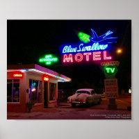 Route 66 Neon | Blauwe-slipmootel | Tucumcari, NM