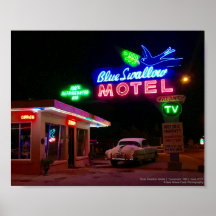 Route 66 Neon | Blauwe-slipmootel | Tucumcari, NM
