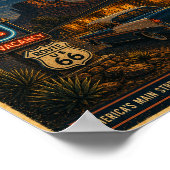 Route 66 Neon Motel Dromen Poster (Hoek)