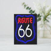 Route 66 Neon Sign van Berwyn Il. Briefkaart (Staand voorkant)