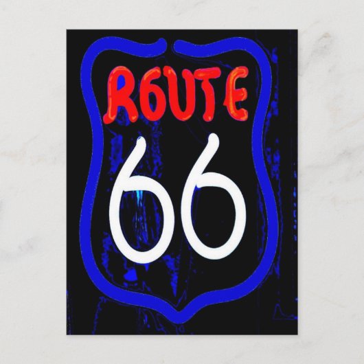 Route 66 Neon Sign van Berwyn Il. Briefkaart (Voorkant)