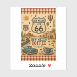 Route 66 New Mexico Koffie Woestijn Reis Vibe Sticker
