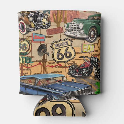  Route 66, nostalgisch poster. Blikjeskoeler (Achterkant)