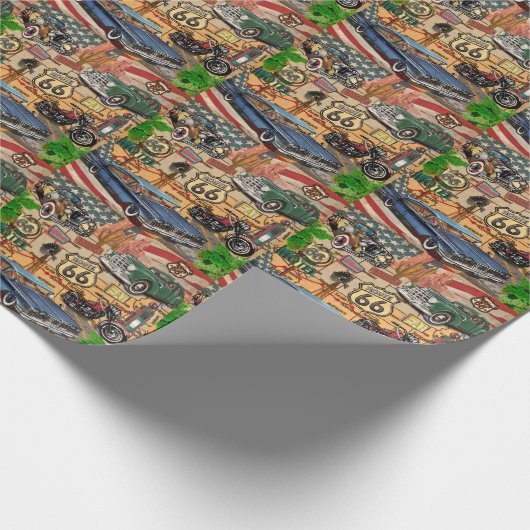  Route 66, nostalgisch poster. Cadeaupapier (Hoek)