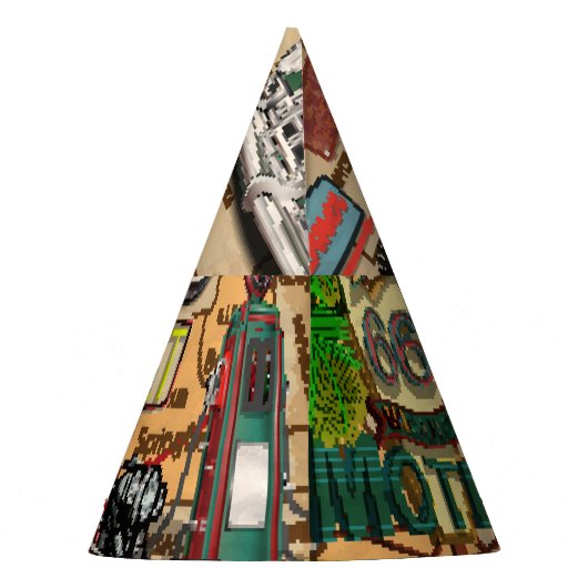 Route 66, nostalgisch poster. Feesthoedjes (Achterkant)