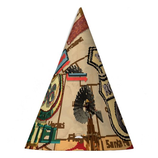  Route 66, nostalgisch poster. Feesthoedjes (Links)