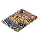 Route 66, nostalgisch poster. Notitieboek (Linkerzijde)