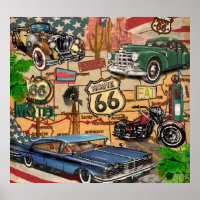 Route 66, nostalgisch poster.