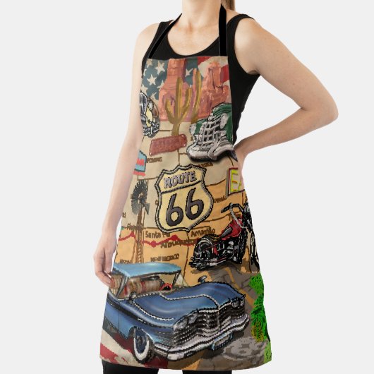 Route 66, nostalgisch poster. Schort (Insitu)