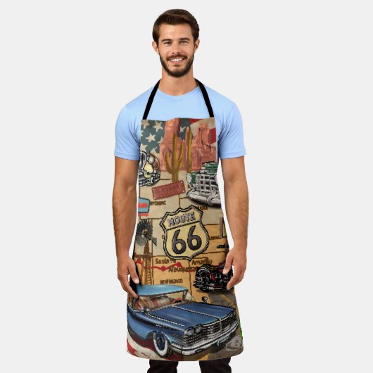  Route 66, nostalgisch poster. Schort (Gedragen)