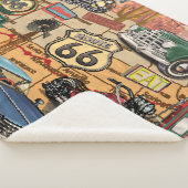  Route 66, nostalgisch poster. Sherpa Deken (3/4)