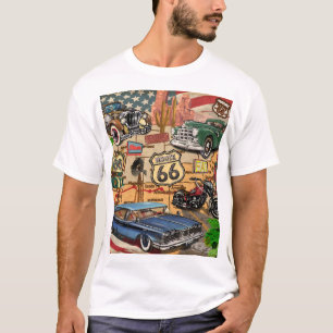 Route 66, nostalgisch poster. T-shirt