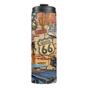  Route 66, nostalgisch poster. Thermosbeker