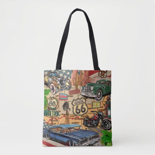  Route 66, nostalgisch poster. Tote Bag (Voorkant)